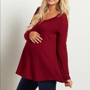 Pinkblush>Burgundy Maternity Top